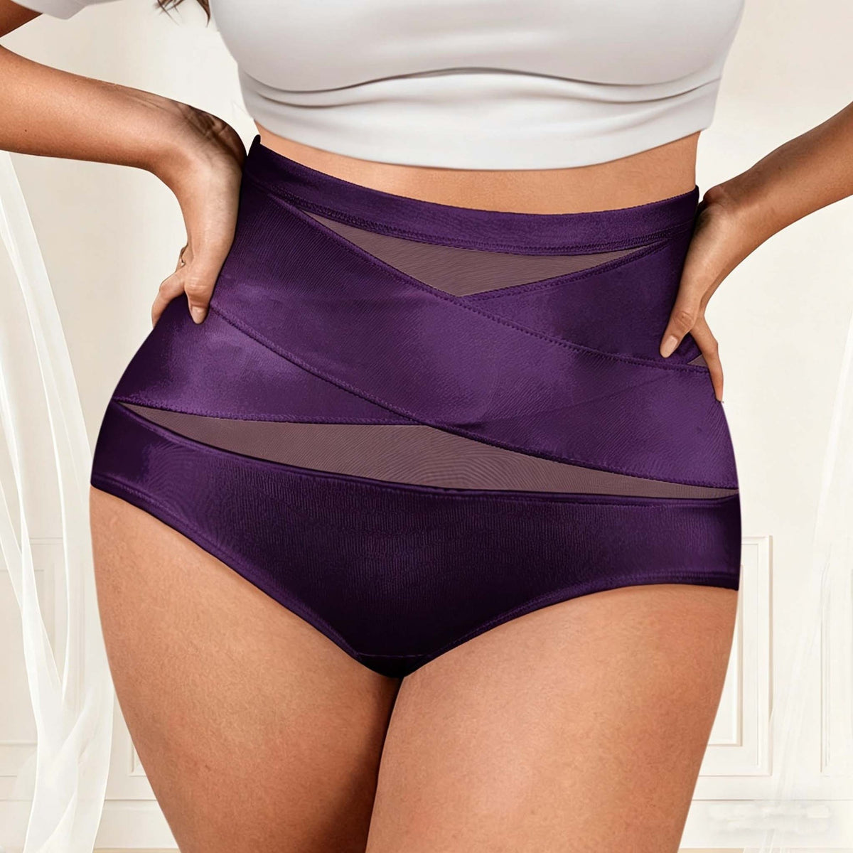 Women's Seamless High-Waisted Tummy Control Triangle Briefs
